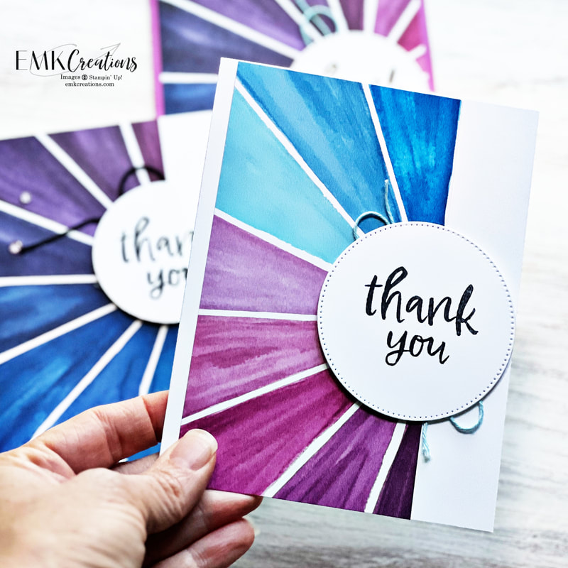 thank you cards with rainbow of colors background by emk creations 